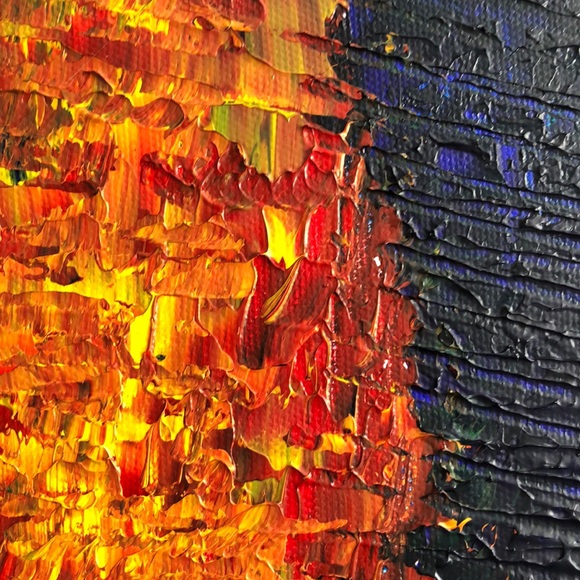 Abstract painting on a SMALL canvas (original) - Picture 2 of 3